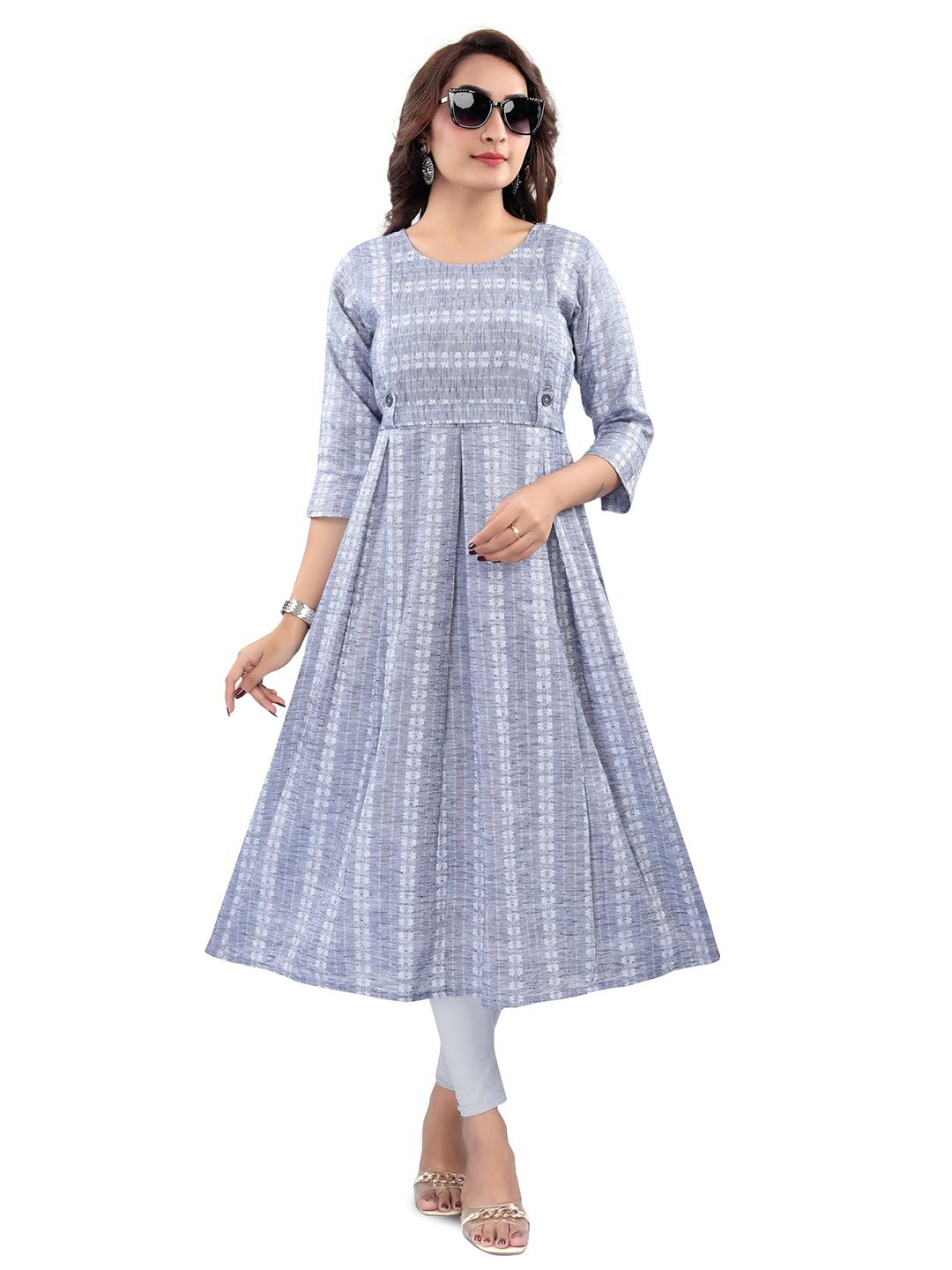 B2F Manufacturing & Designing Kurti Floral Printed Pure Cotton Anarkali Maternity Kurta