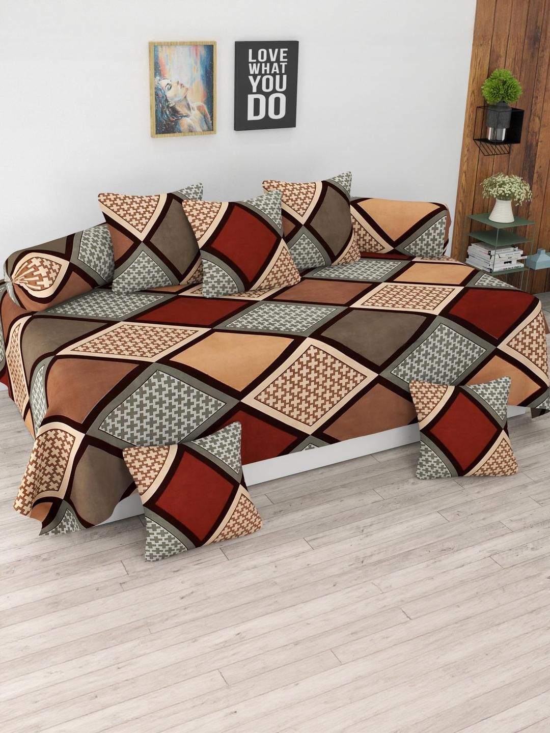 Hiyanshi Home Furnishing Cotton 8-Piece Diwan Set