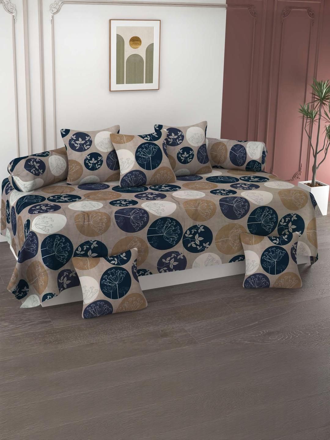 HIYANSHI HOME FURNISHING Printed Cotton 8-Piece Diwan Set