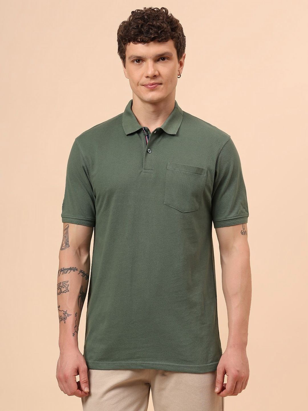 Cantabil Men Solid Polo Collar T-shirt
