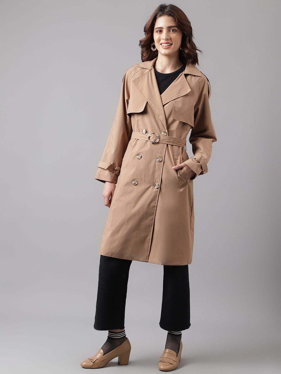 Buy Latin Quarters Double-Breasted Winter Trench Coat - Coats for