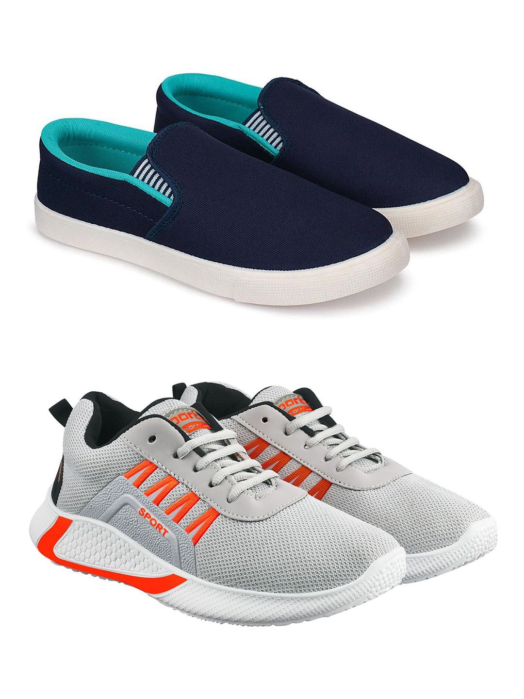 Spotwalk Men Set of 2 Loafers & Sports Shoes