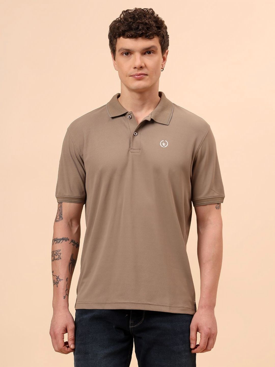 Cantabil Men Solid Polo Collar T-shirt