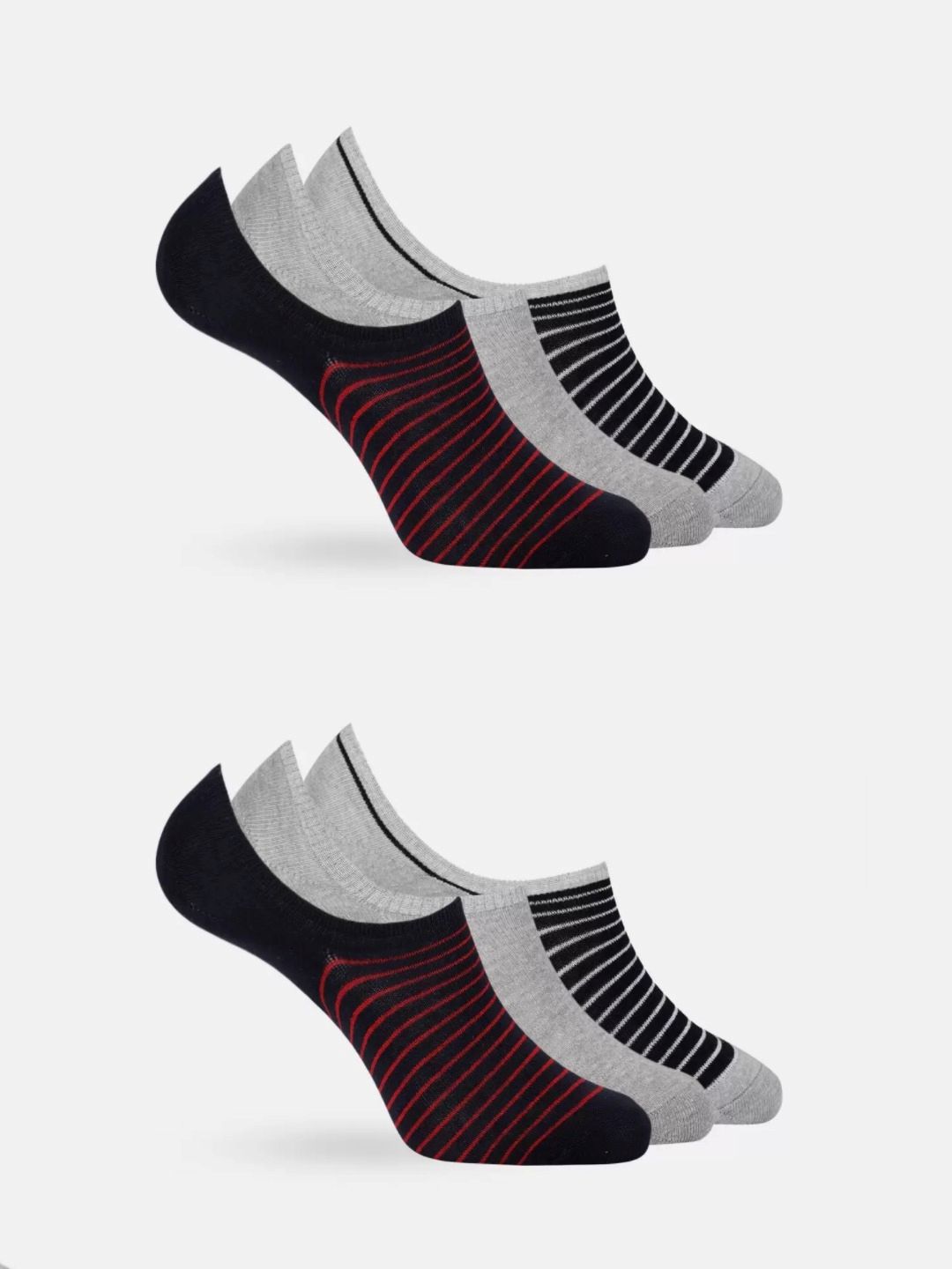 Mast & Harbour Pack Of 6 Striped Shoe Liner Length Socks