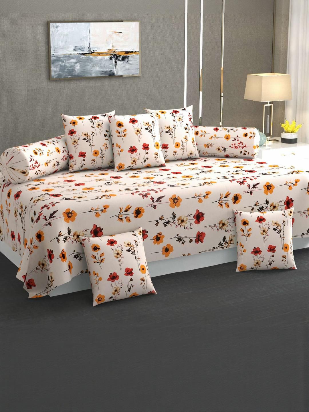 Hiyanshi Home Furnishing Cotton 8-Piece Diwan Set