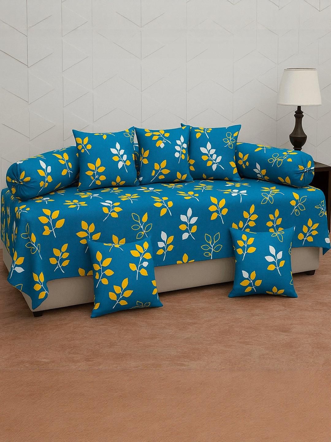 HIYANSHI HOME FURNISHING Set of 8 Bedsheet, Cushion Covers & Bolster Covers Diwan Set