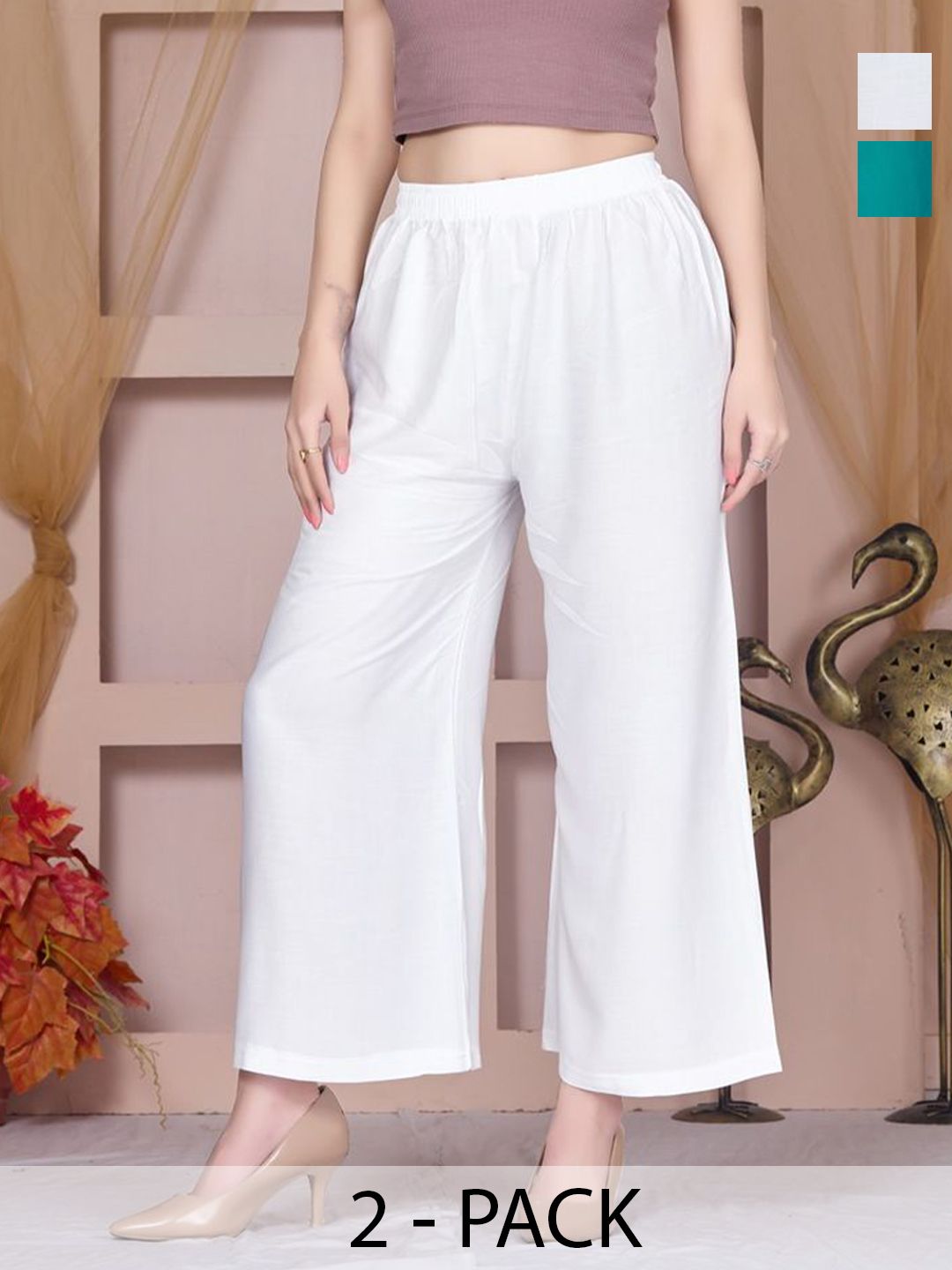 Vivika Women Pack of 2 Flared Palazzo