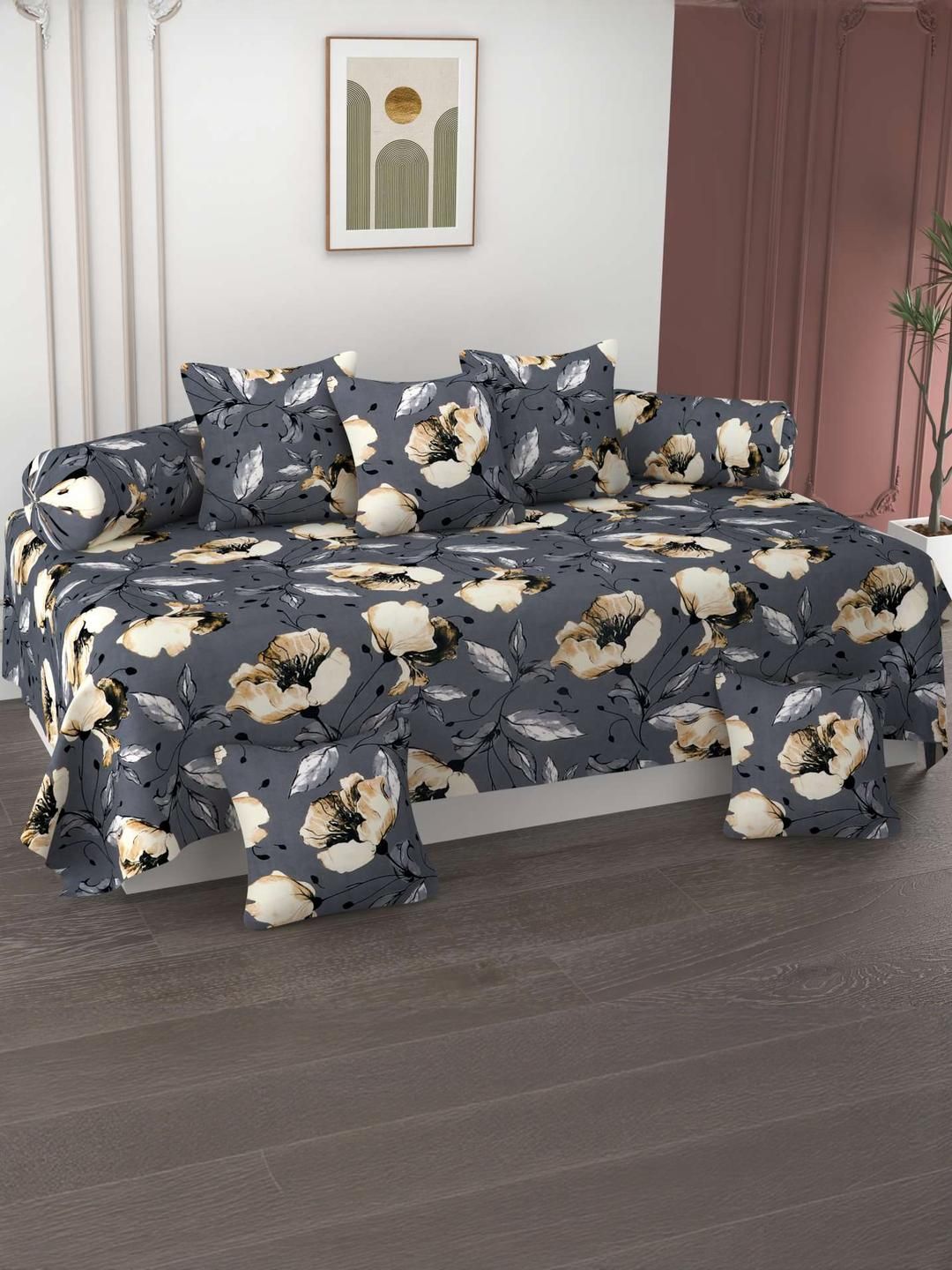 Hiyanshi Home Furnishing Cotton Pack Of 8 Diwan Set Covers