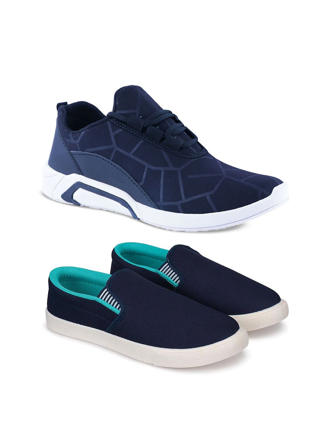 Spotwalk Men Pack Of 2 Pair Slip-On Running Marking Shoes