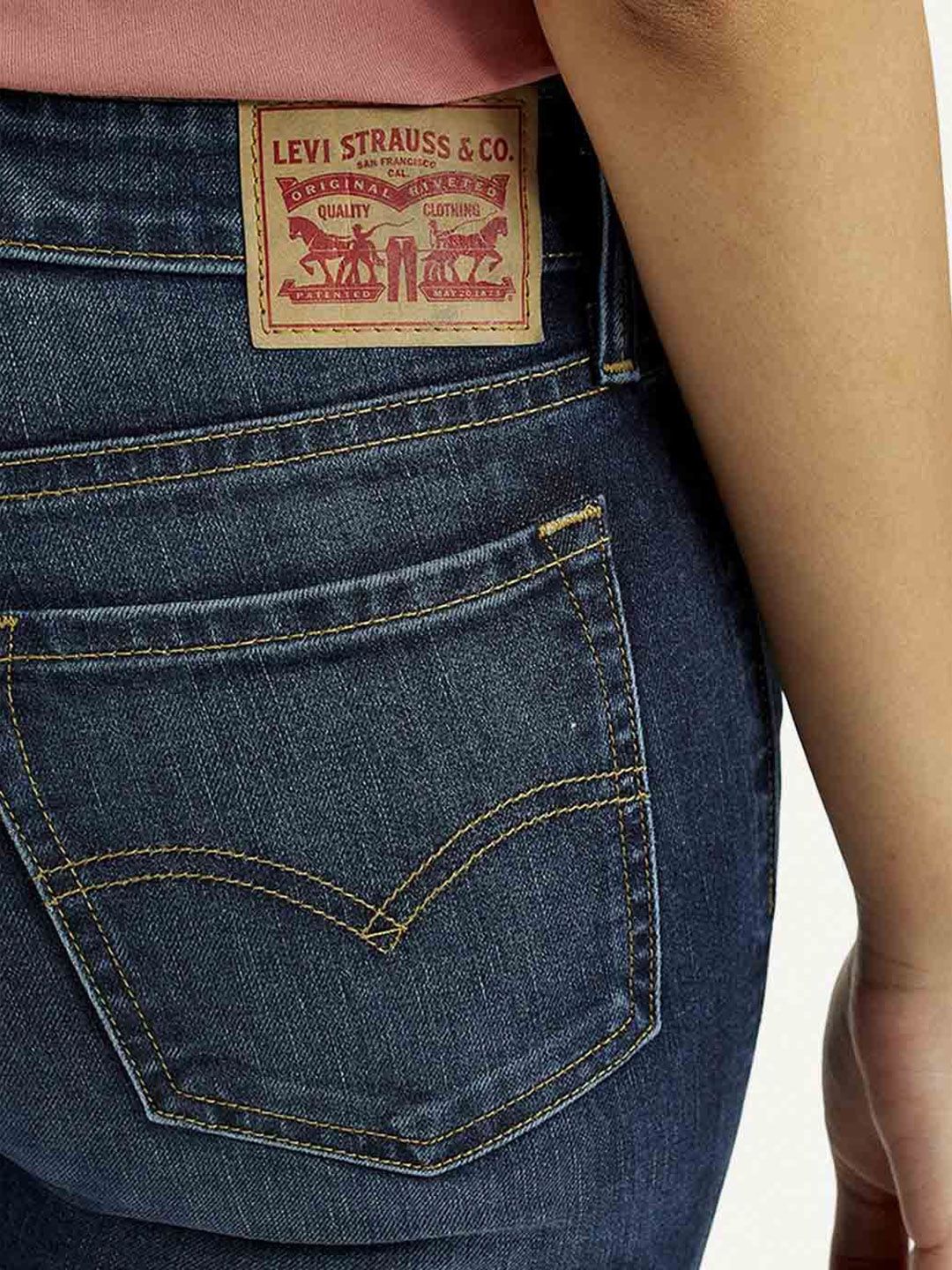 711 Dark Indigo Skinny Fit Mid Rise Jeans