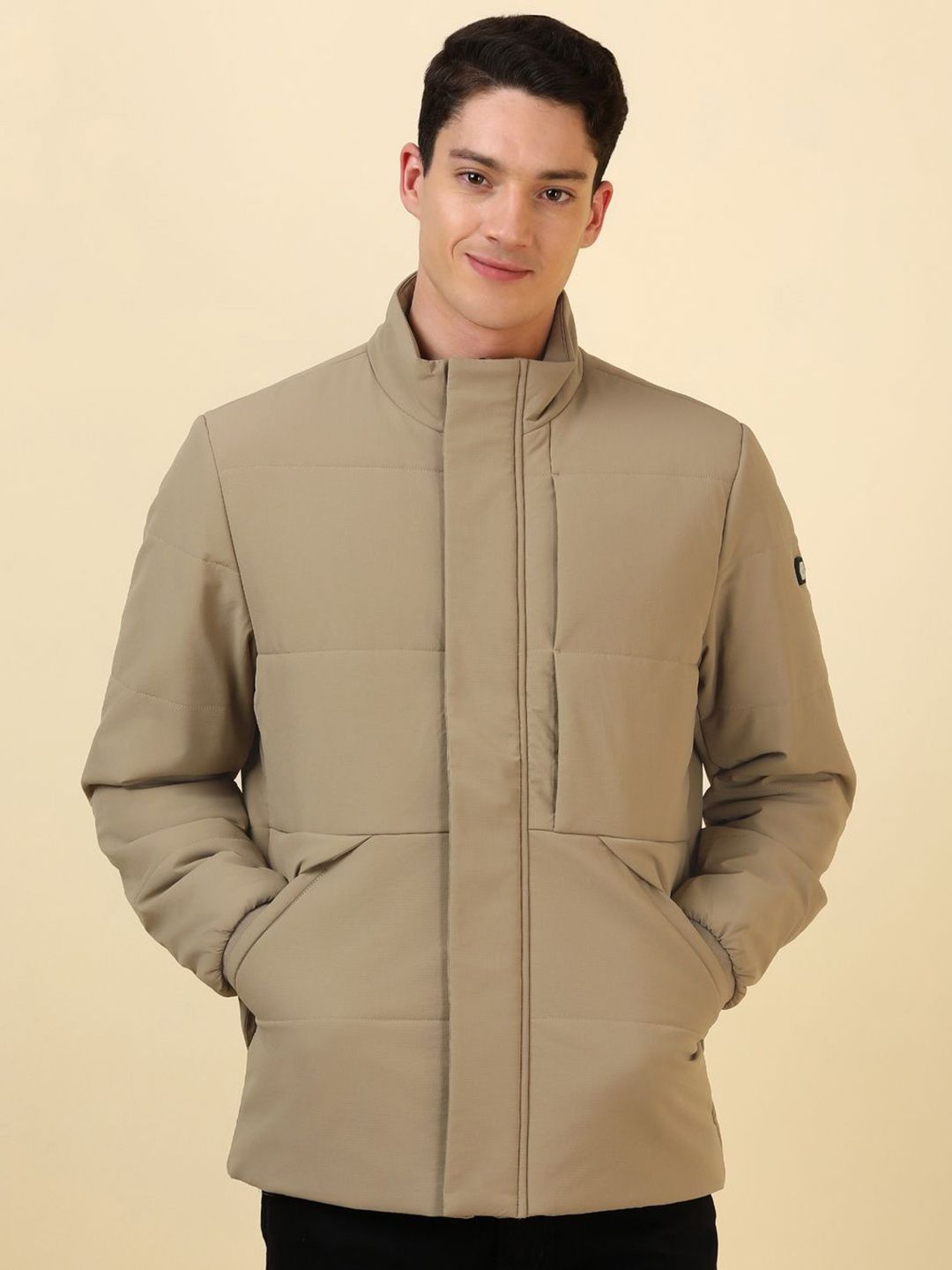 Allen Solly Mock Collar Open Front Jacket