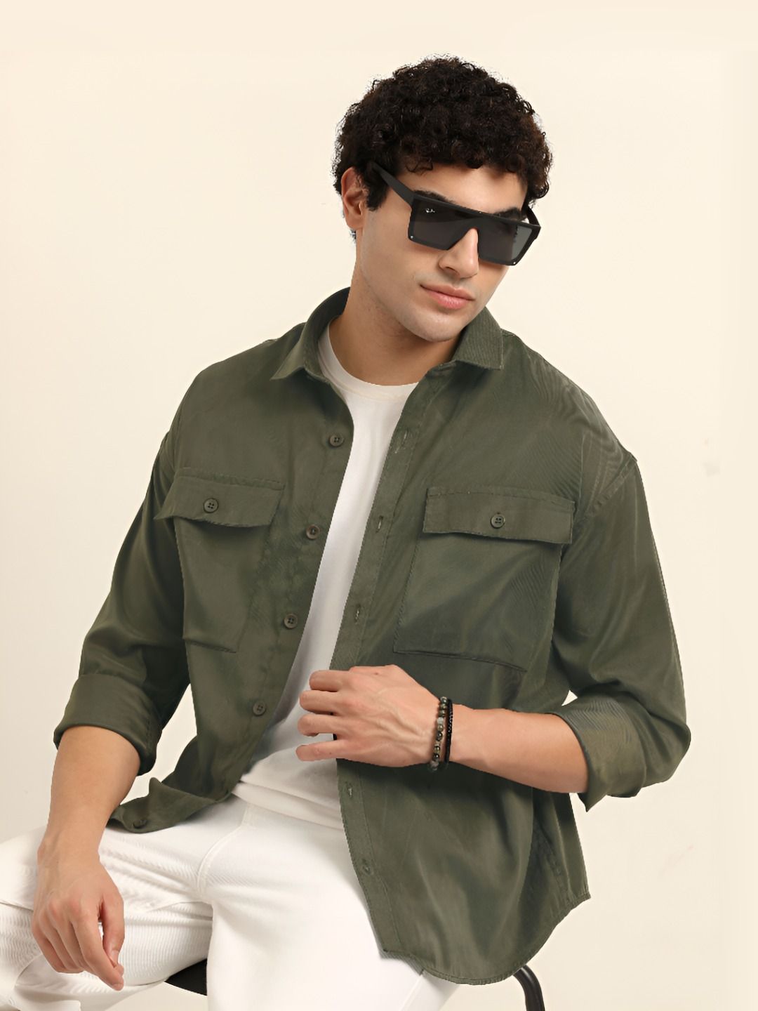 Bushirt Bushirt Spread Collar Oversize Fit Shacket
