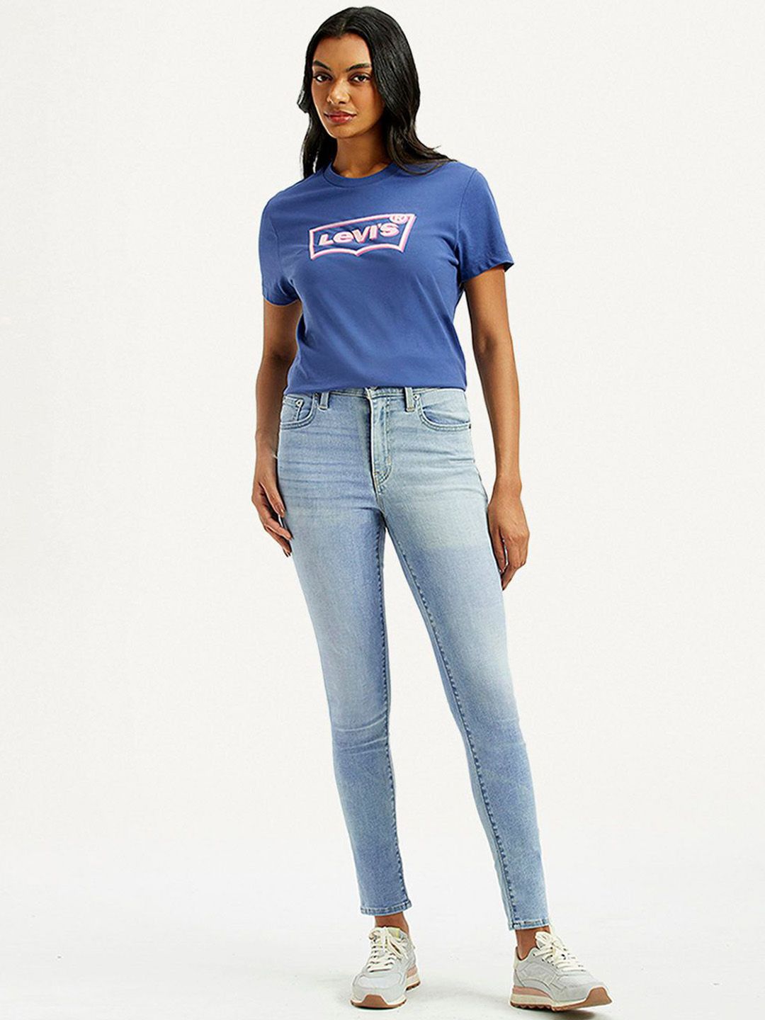 721 Light-Blue Skinny Fit High Rise Jeans