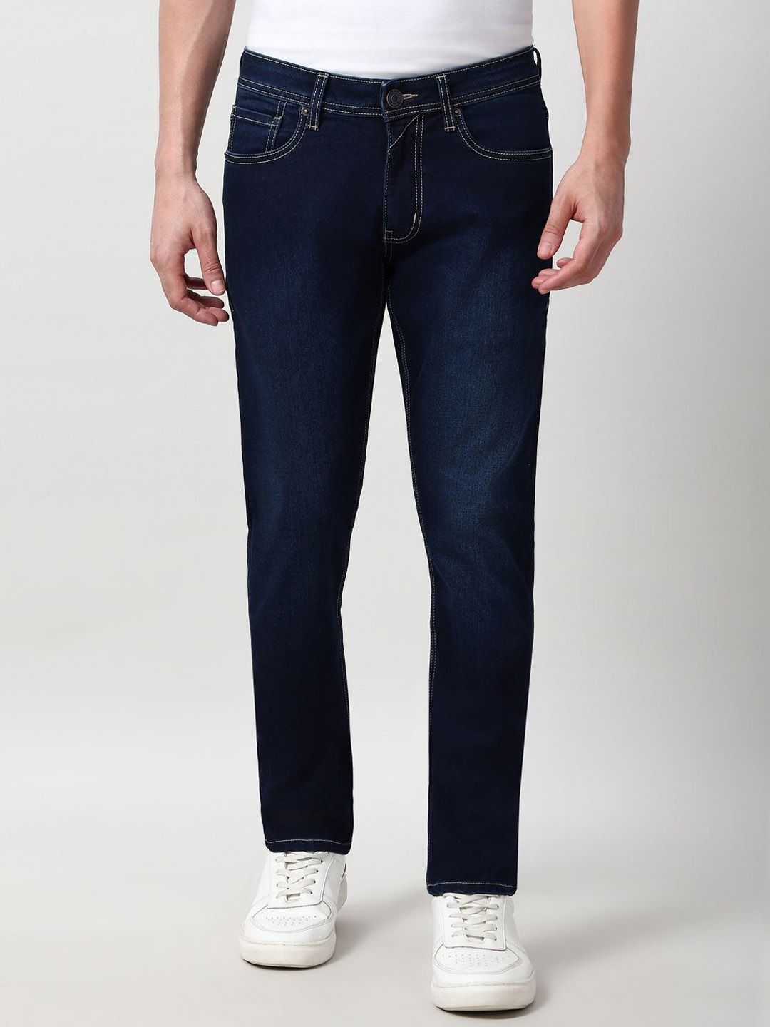 Peter England Casuals Men Slim Fit Mid-Rise Light Fade Jeans