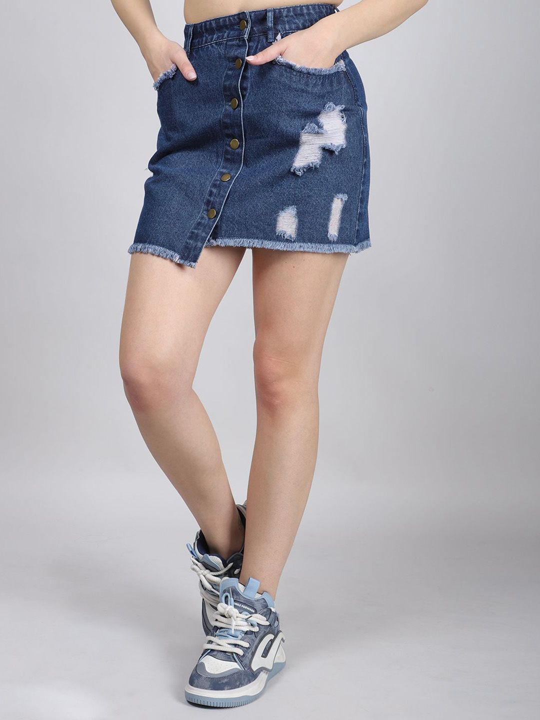SWISHIN Pure Cotton Mini Straight Skirt