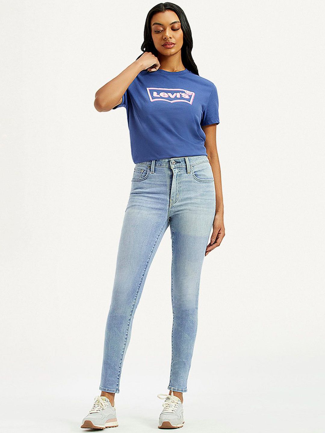 721 Light-Blue Skinny Fit High Rise Jeans