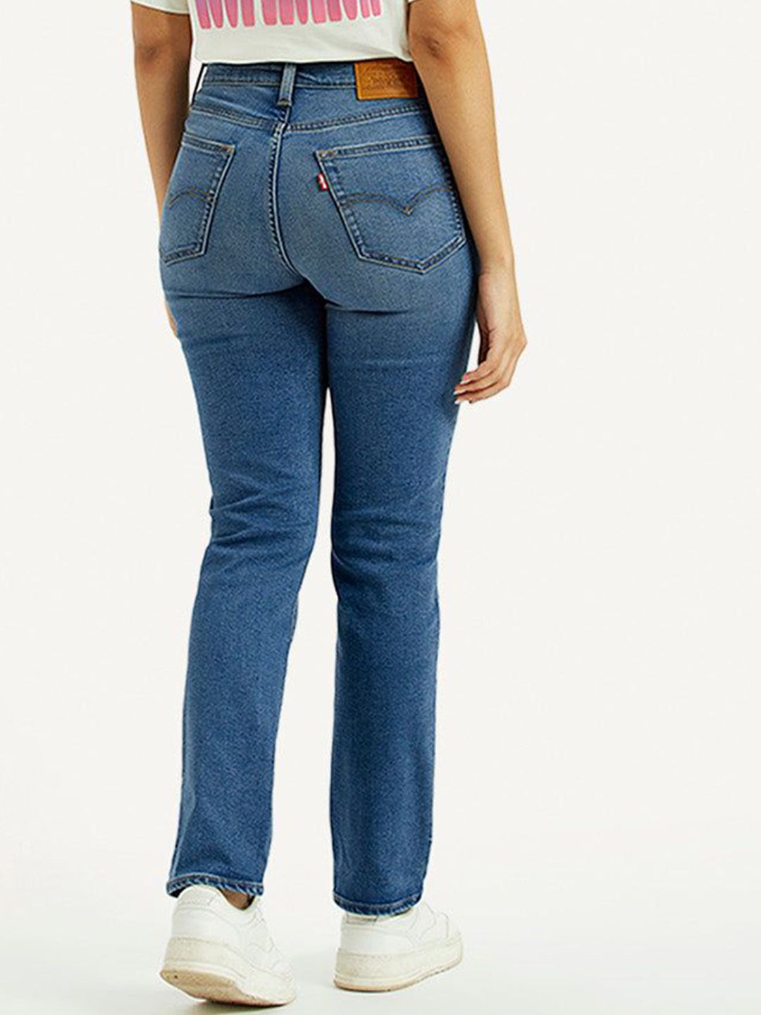 724 Med Indigo Slim Straight Fit High Rise Jeans