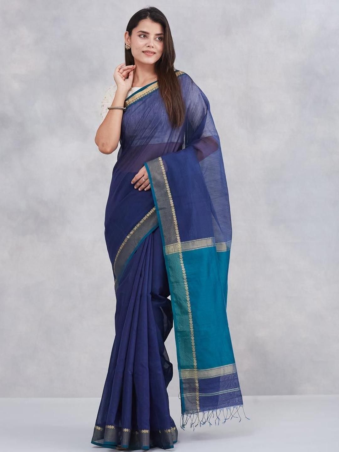 Fabindia Fabindia Maheshwari Zari Border Saree