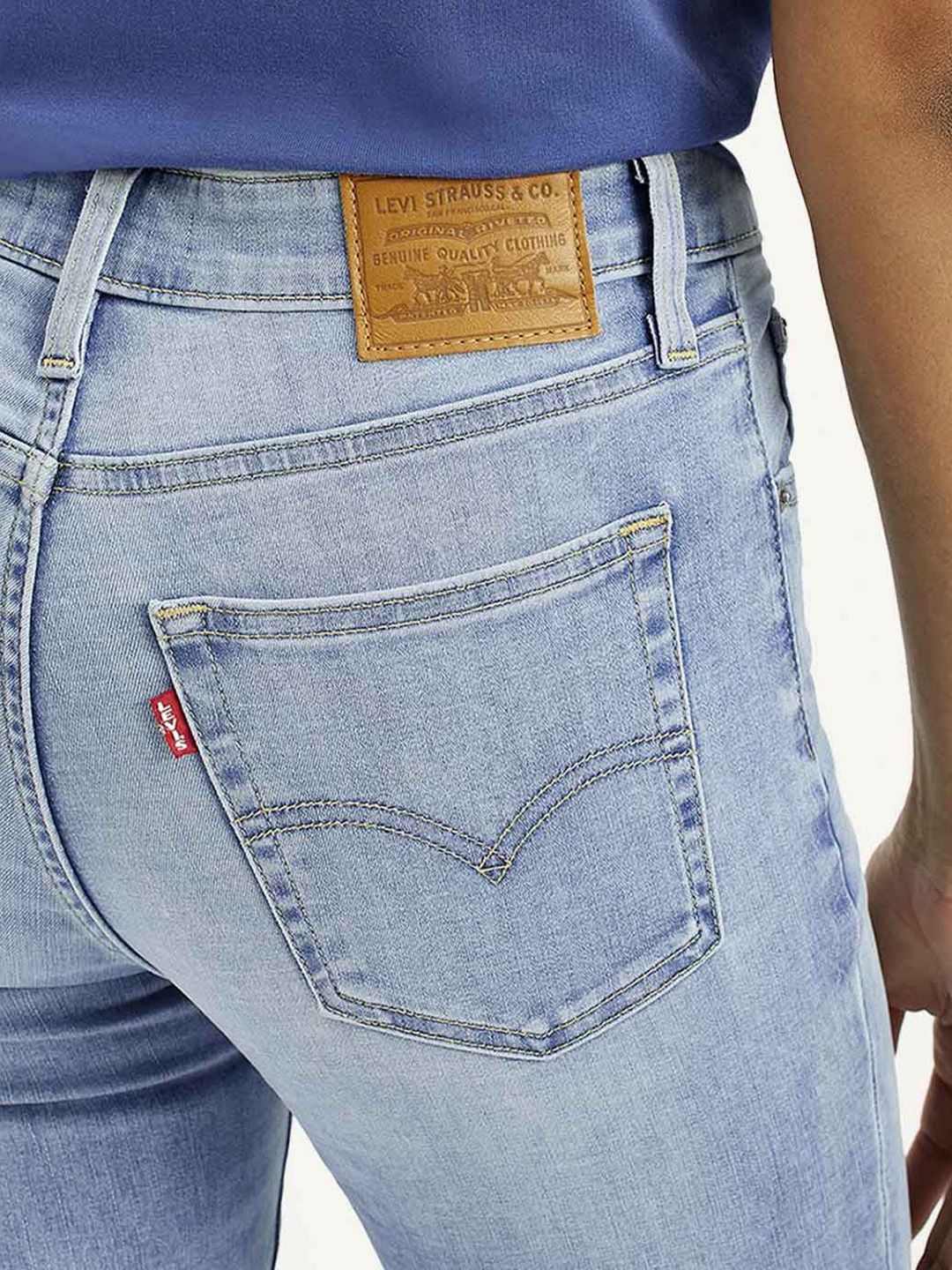 721 Light-Blue Skinny Fit High Rise Jeans