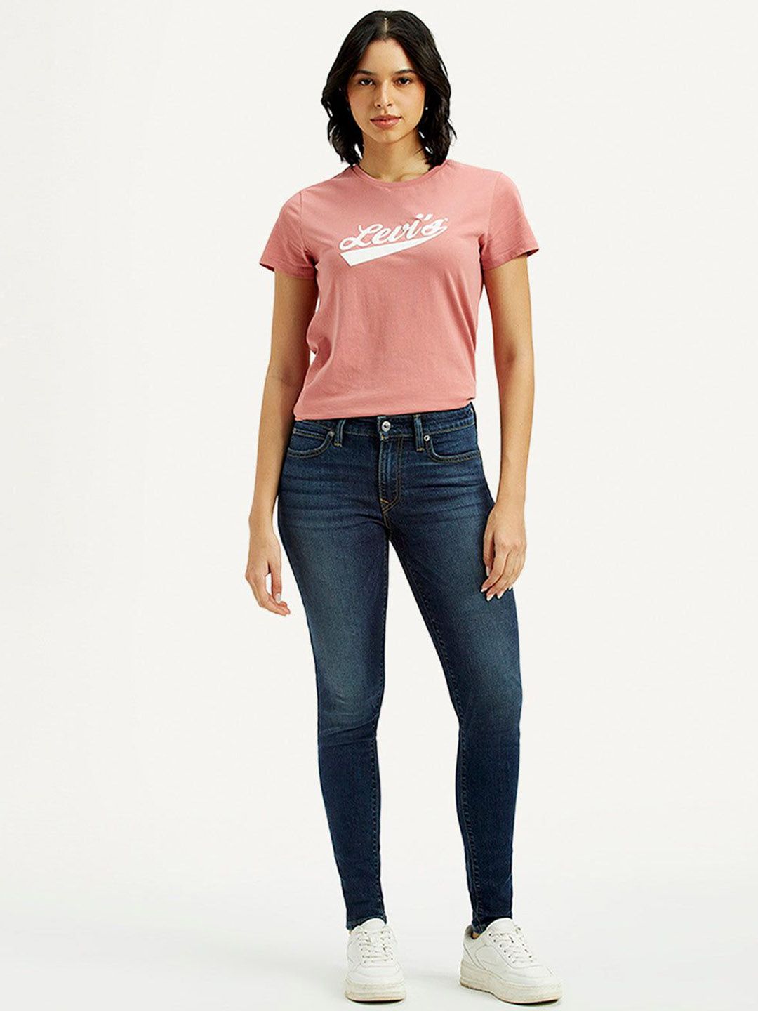 711 Dark Indigo Skinny Fit Mid Rise Jeans
