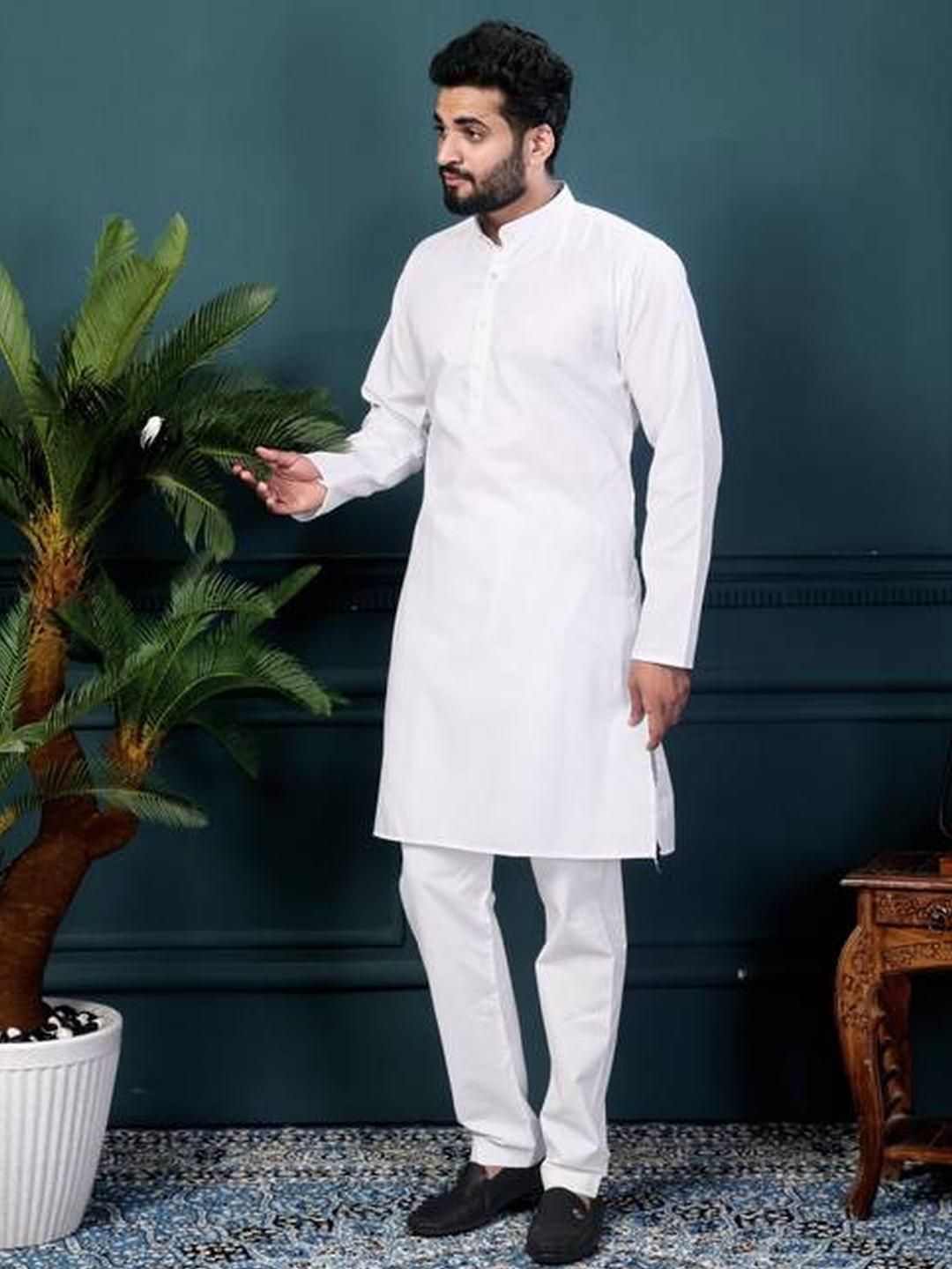 ORIFAB Men White Kurtas