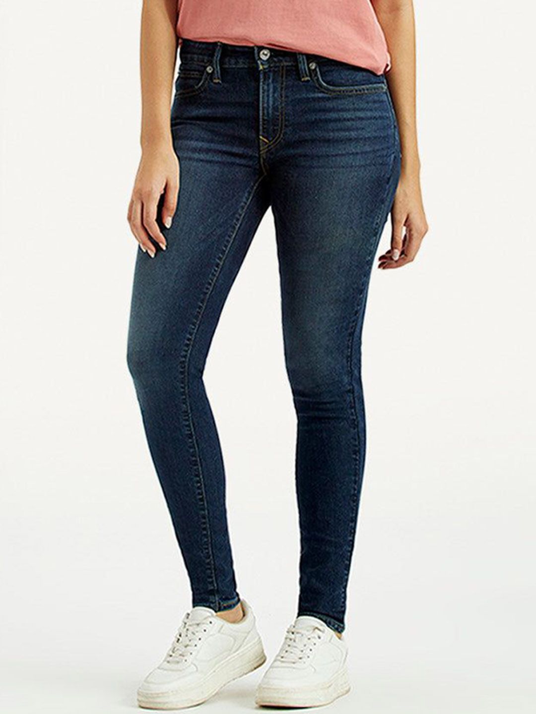 711 Dark Indigo Skinny Fit Mid Rise Jeans