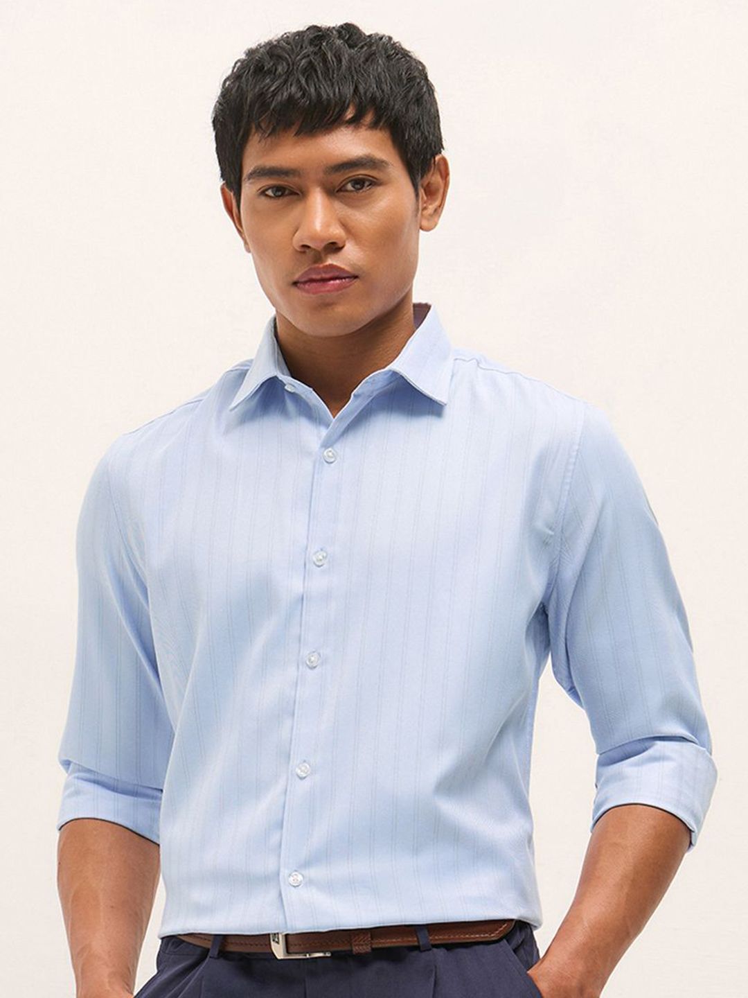THE BEAR HOUSE Tailored Fit Striped Formal Shirt