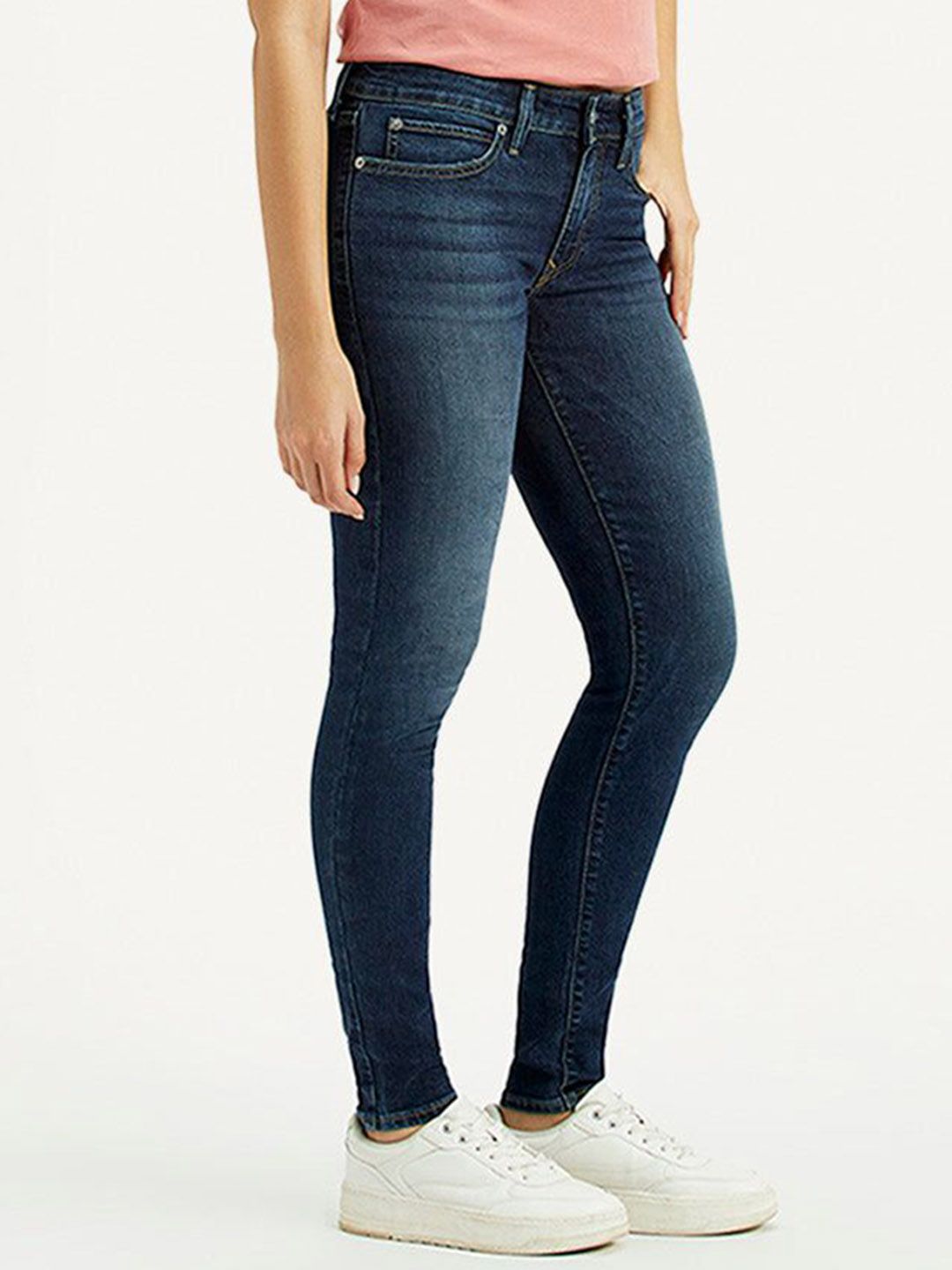 711 Dark Indigo Skinny Fit Mid Rise Jeans