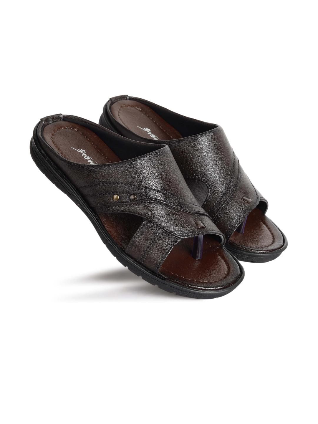 Browalk Men Brown Synthetic Leather Sandals