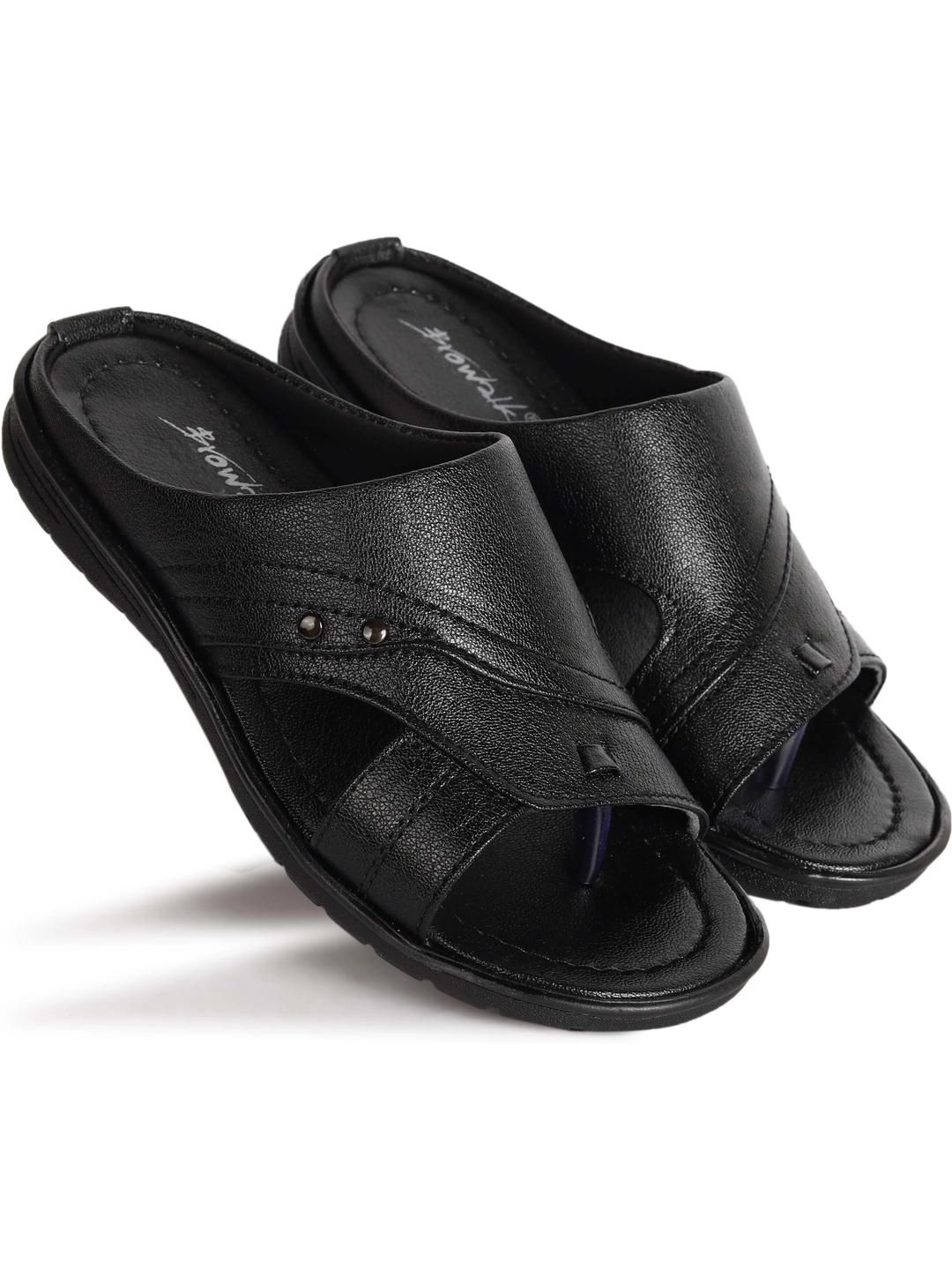 Browalk Men Black Synthetic Leather Sandals