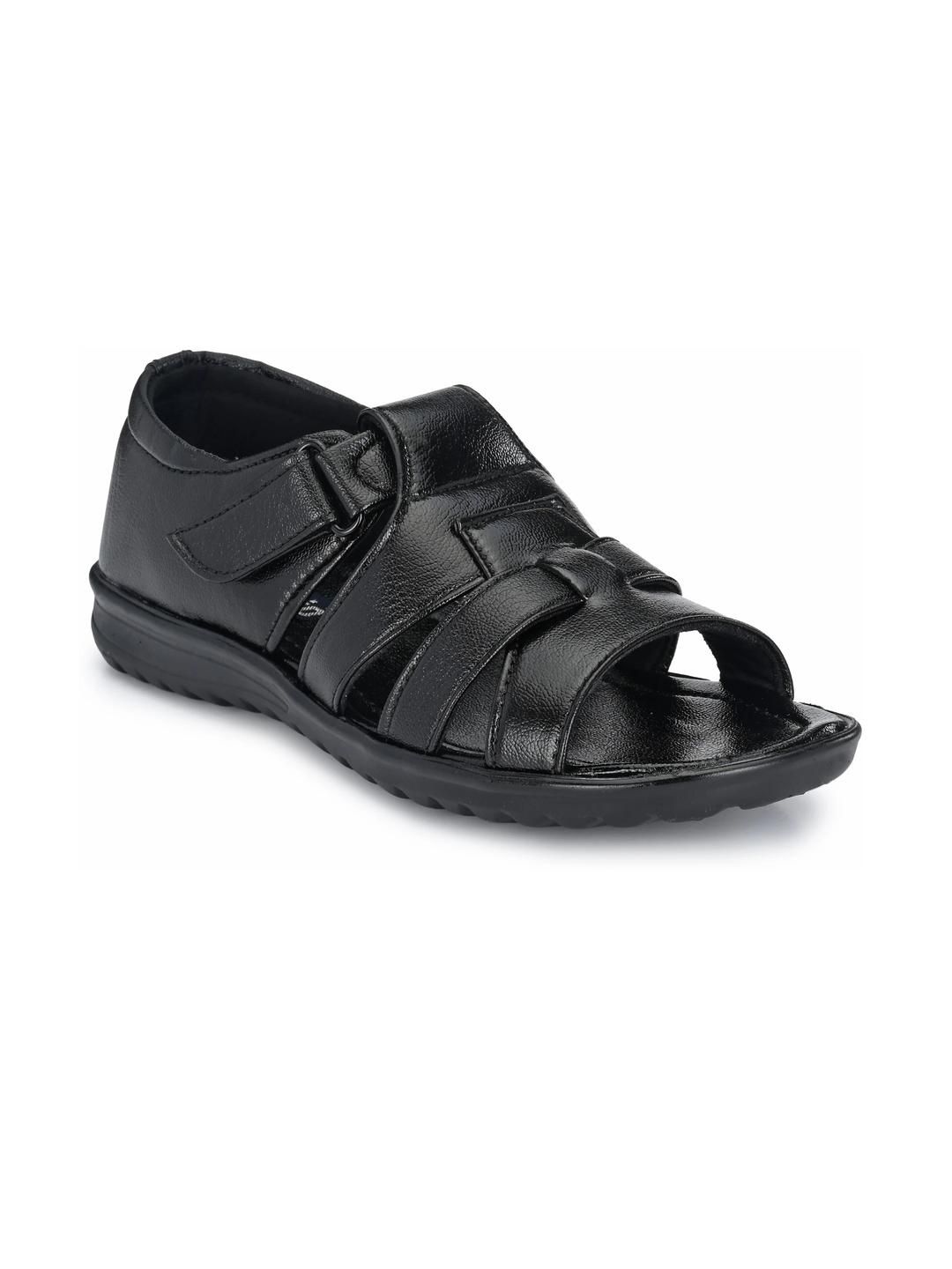 Browalk Men Black Synthetic Leather Sandals