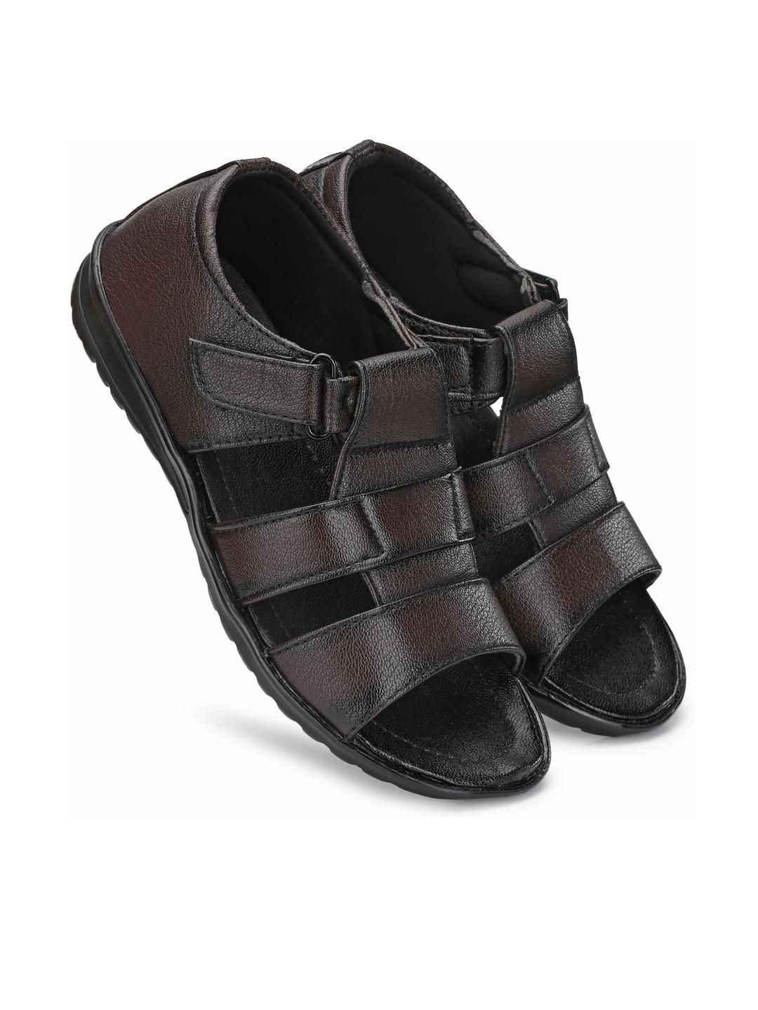 Browalk Men Brown Synthetic Leather Sandals
