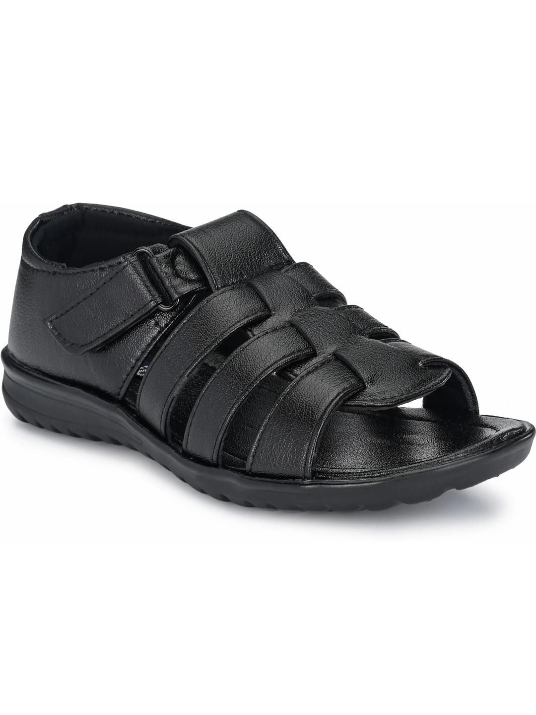 Browalk Men Black Synthetic Leather Sandals