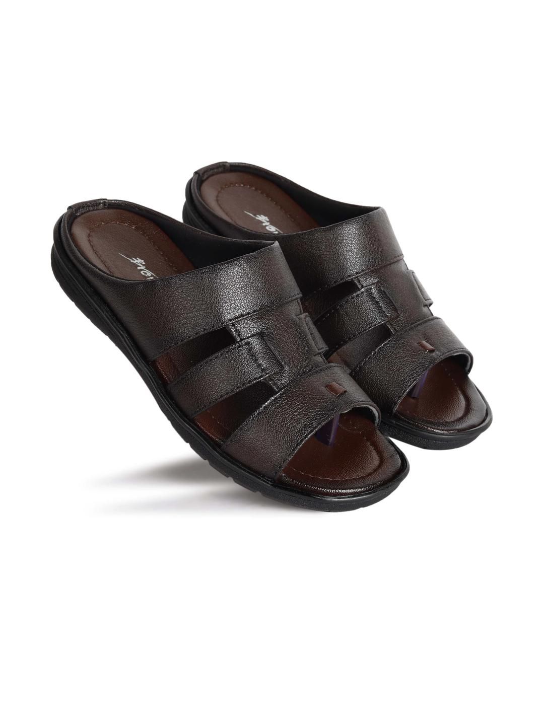 Browalk Men Brown Synthetic Leather Sandals