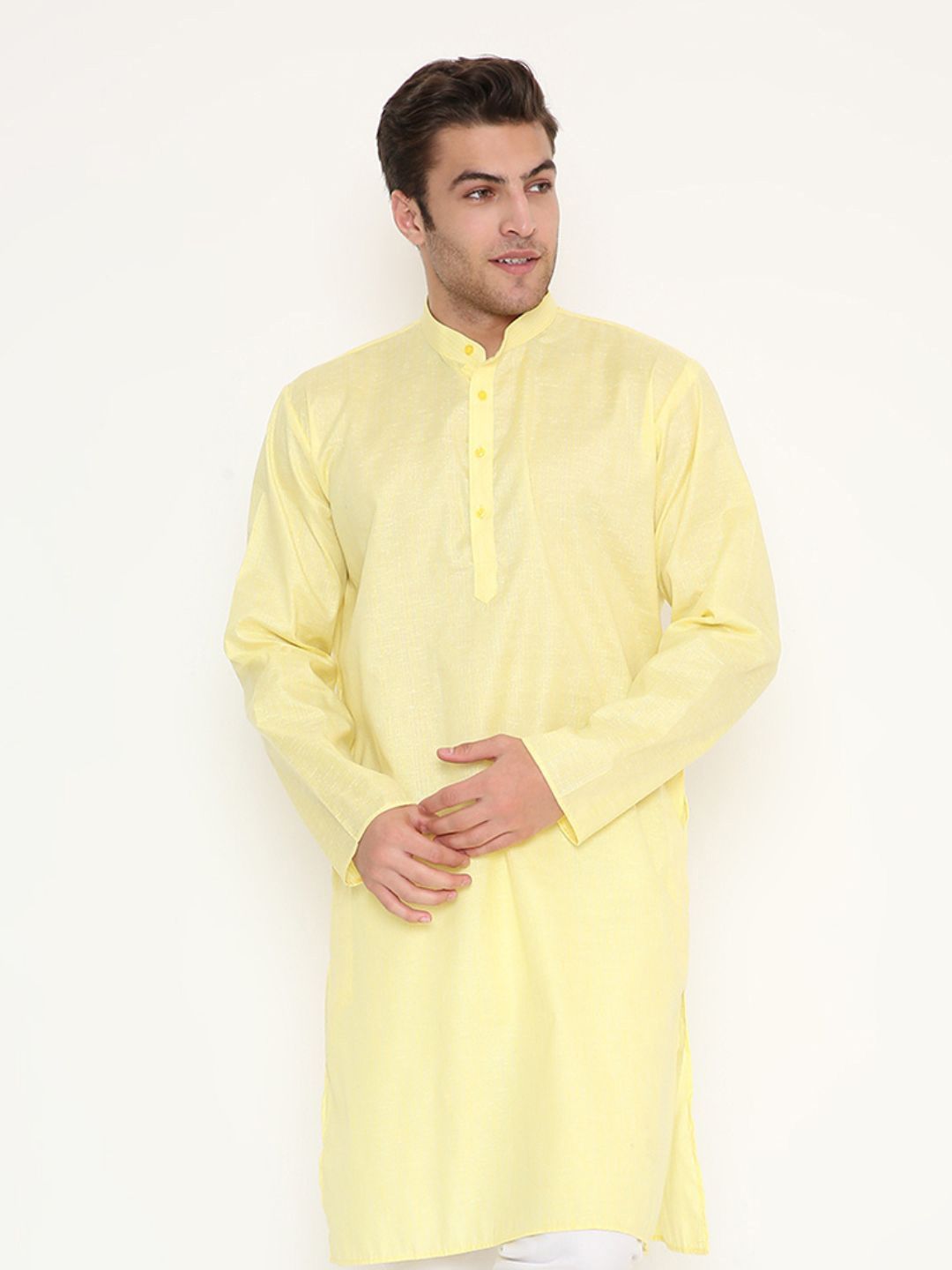 Maharaja Men Solid Band Collar Straight Kurta