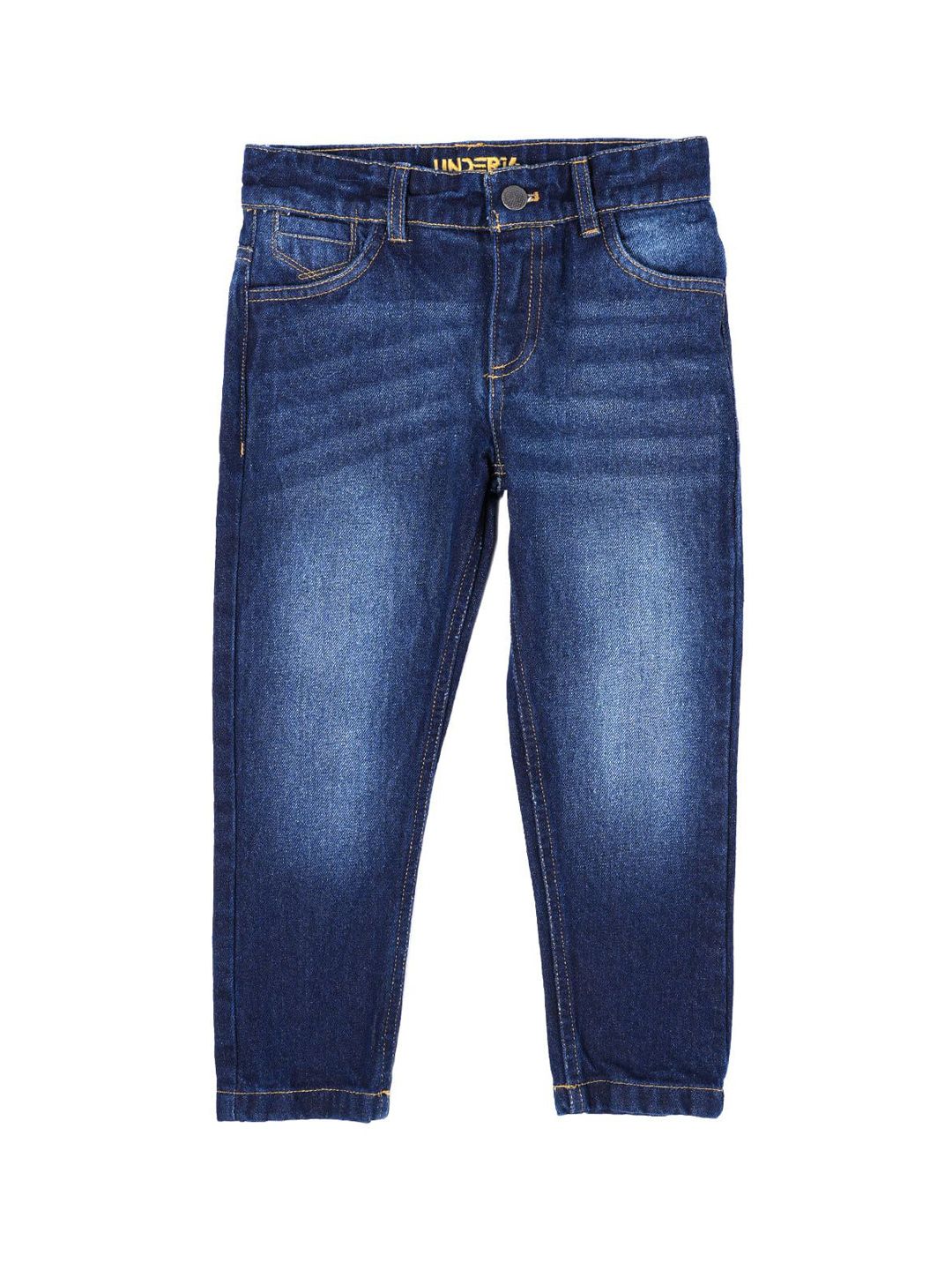 UNDER FOURTEEN ONLY Boys Cotton Slim Fit Mid-Rise Light Fade Jeans