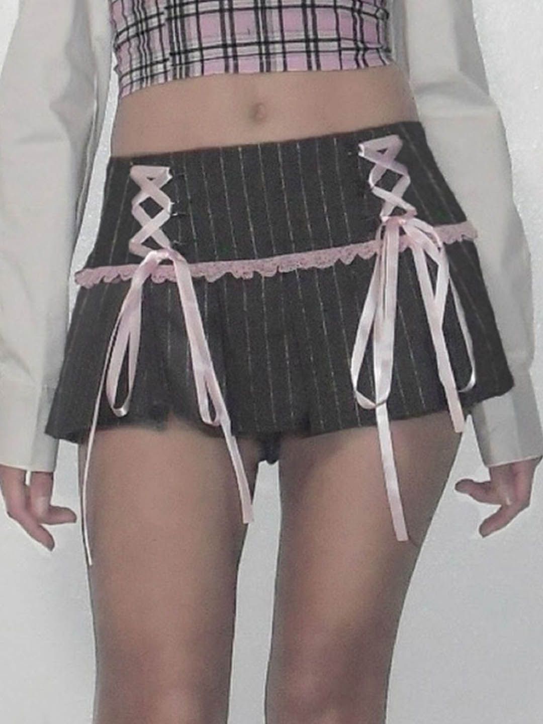 StyleCast Striped A-Line Mini Skirt