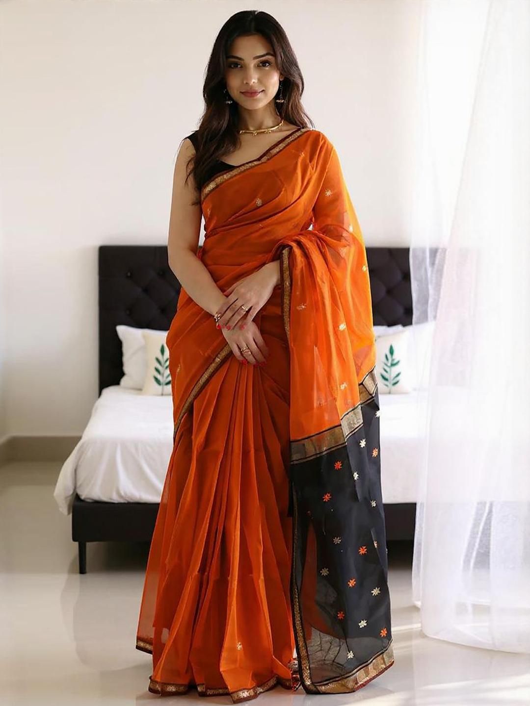 Anouk Rustic Woven Design Zari Banarasi Saree