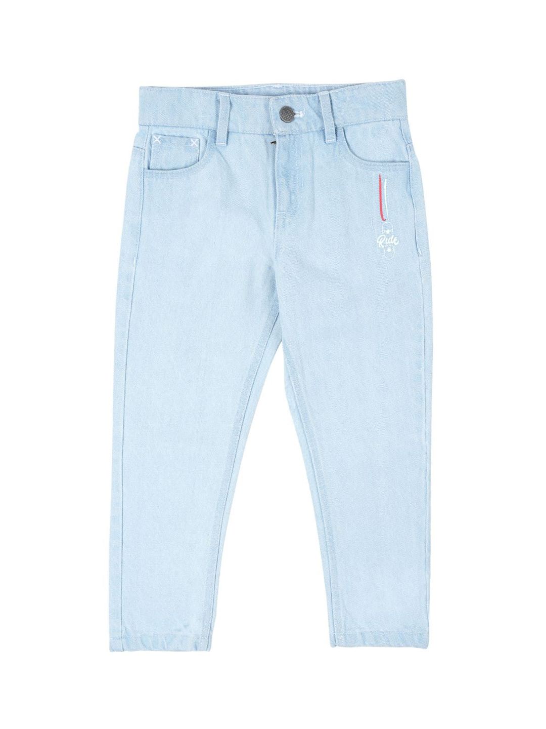 UNDER FOURTEEN ONLY Boys Slim Fit Mid-Rise Low Distress Jeans