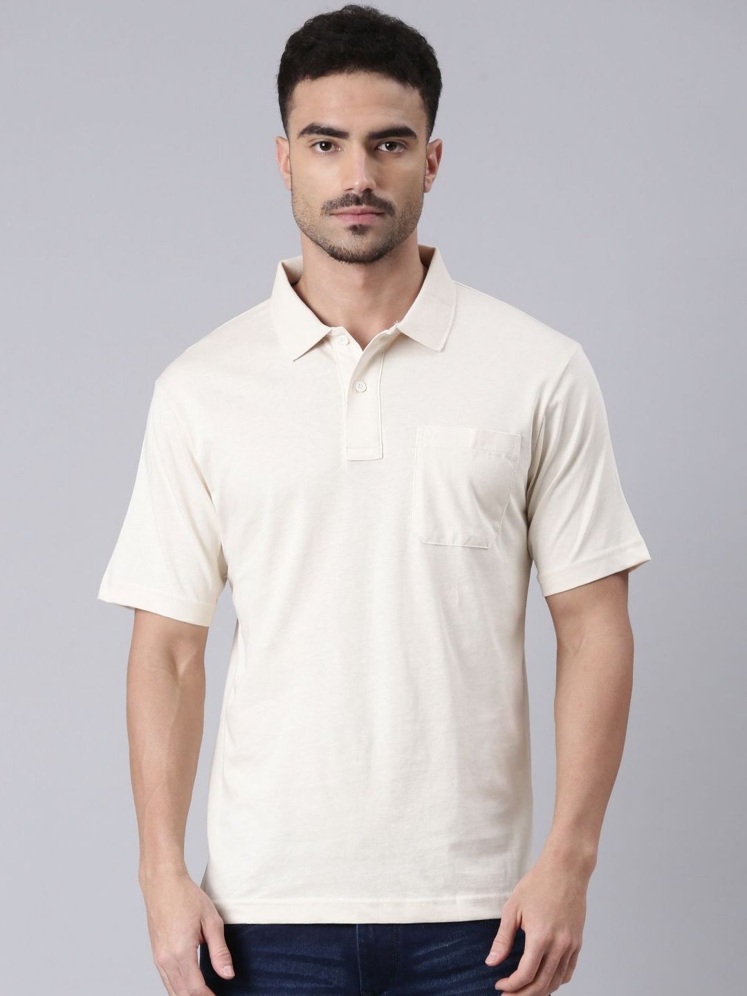 Classic Polo Men Polo Collar Pockets T-shirt
