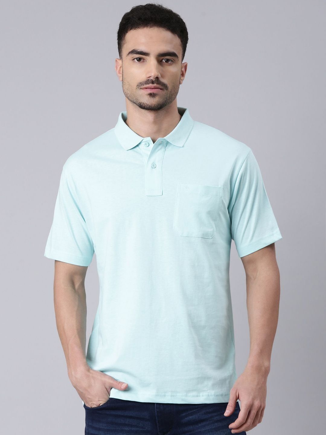 Classic Polo Men Floral Polo Collar Pockets T-shirt
