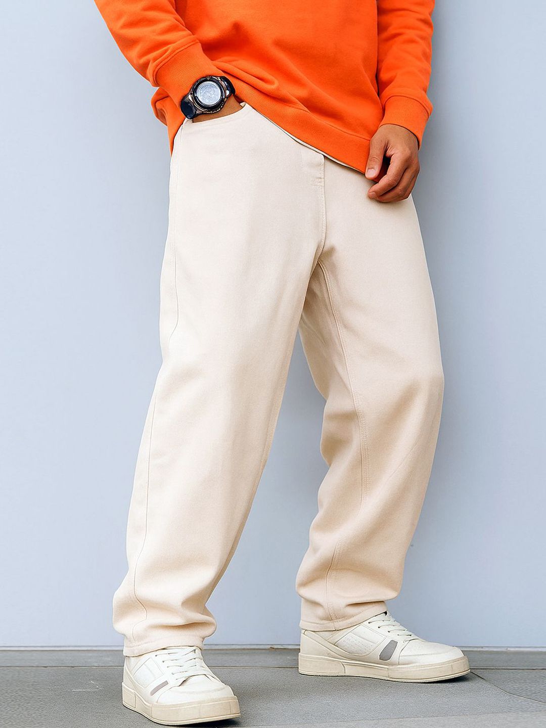MASTERLY WEFT Men Jean Straight Fit Mid-Rise Stretchable Jeans