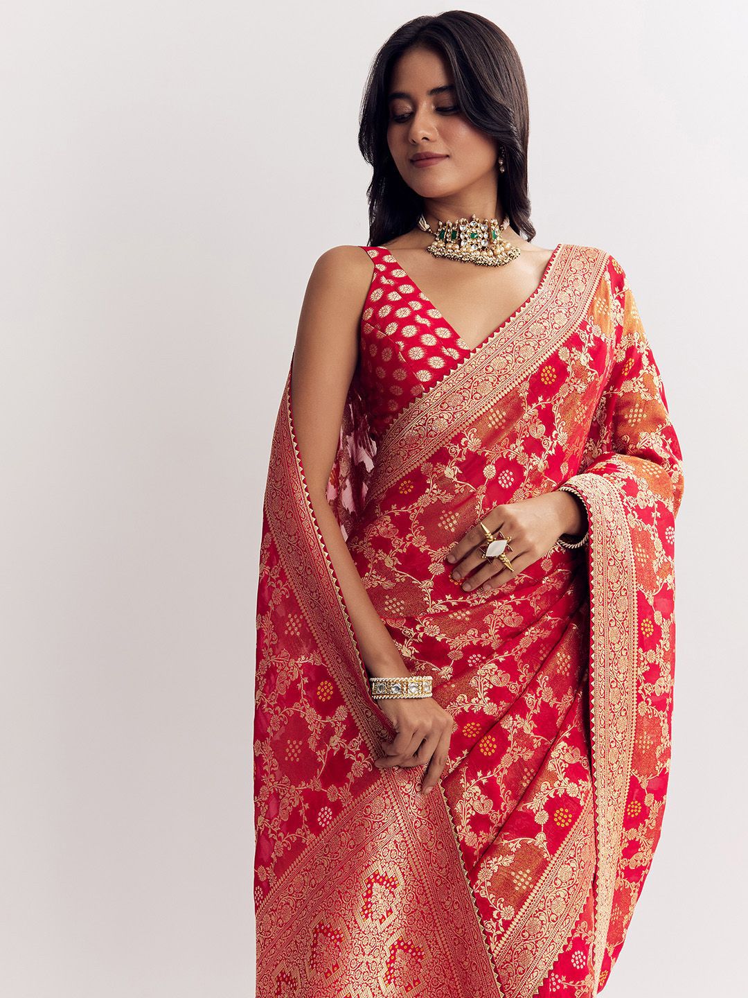 KALKI Fashion KALKI Fashion Ethnic Motifs Woven Design Zari Saree