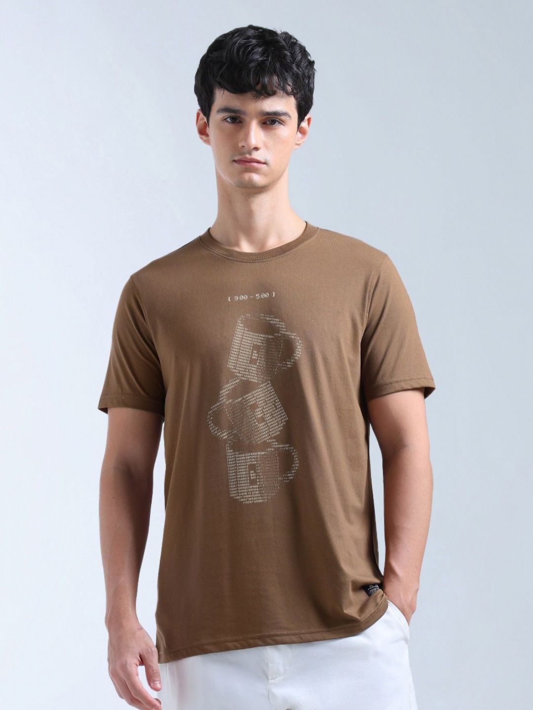 Flying Machine Men Graphic Printed Round Neck T-shirt