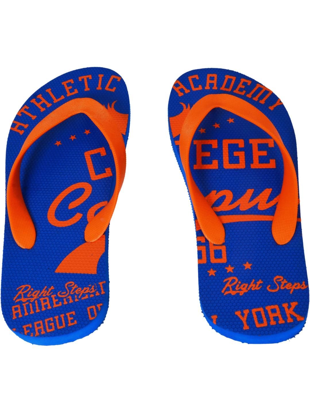 Crawl & Sprint Men Printed Blue Flipflop