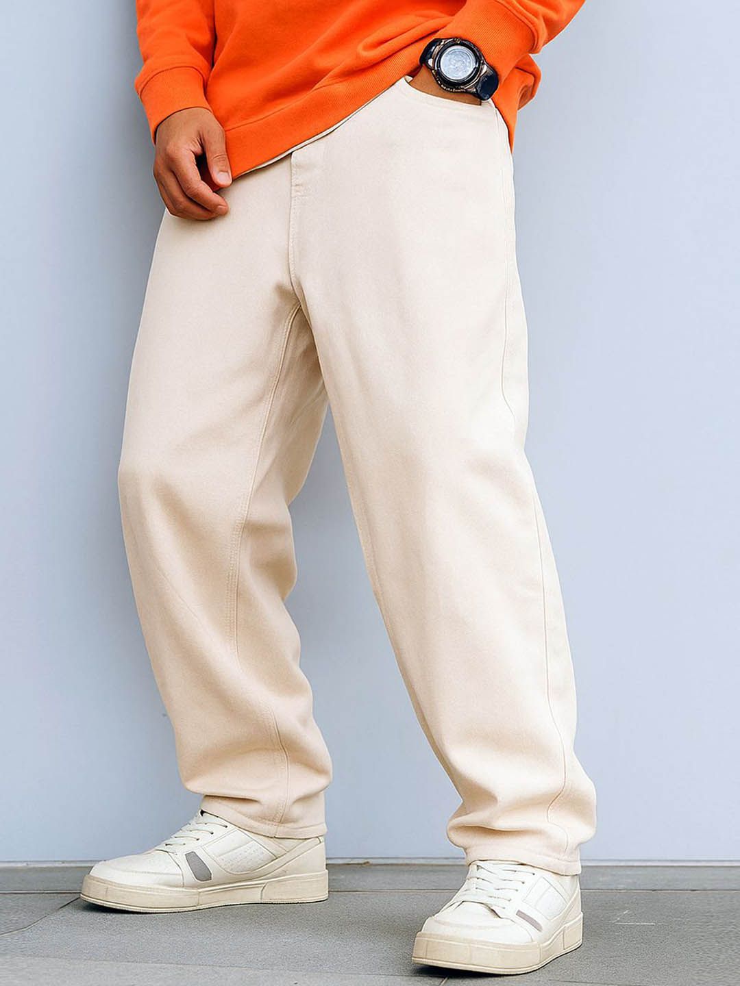 MASTERLY WEFT Men Jean Straight Fit Mid-Rise Stretchable Jeans