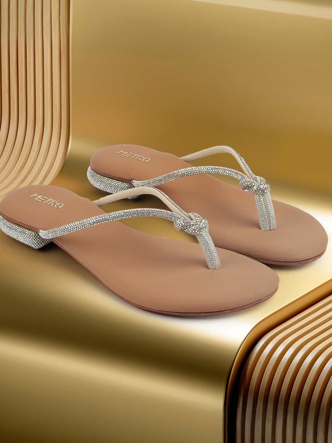 Metro Women Party Slip-On Gladiators Flats