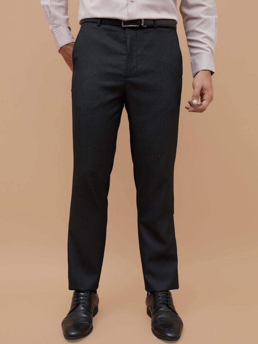 CODE by Lifestyle Men Regular Fit Mid-Rise Formal Trousers