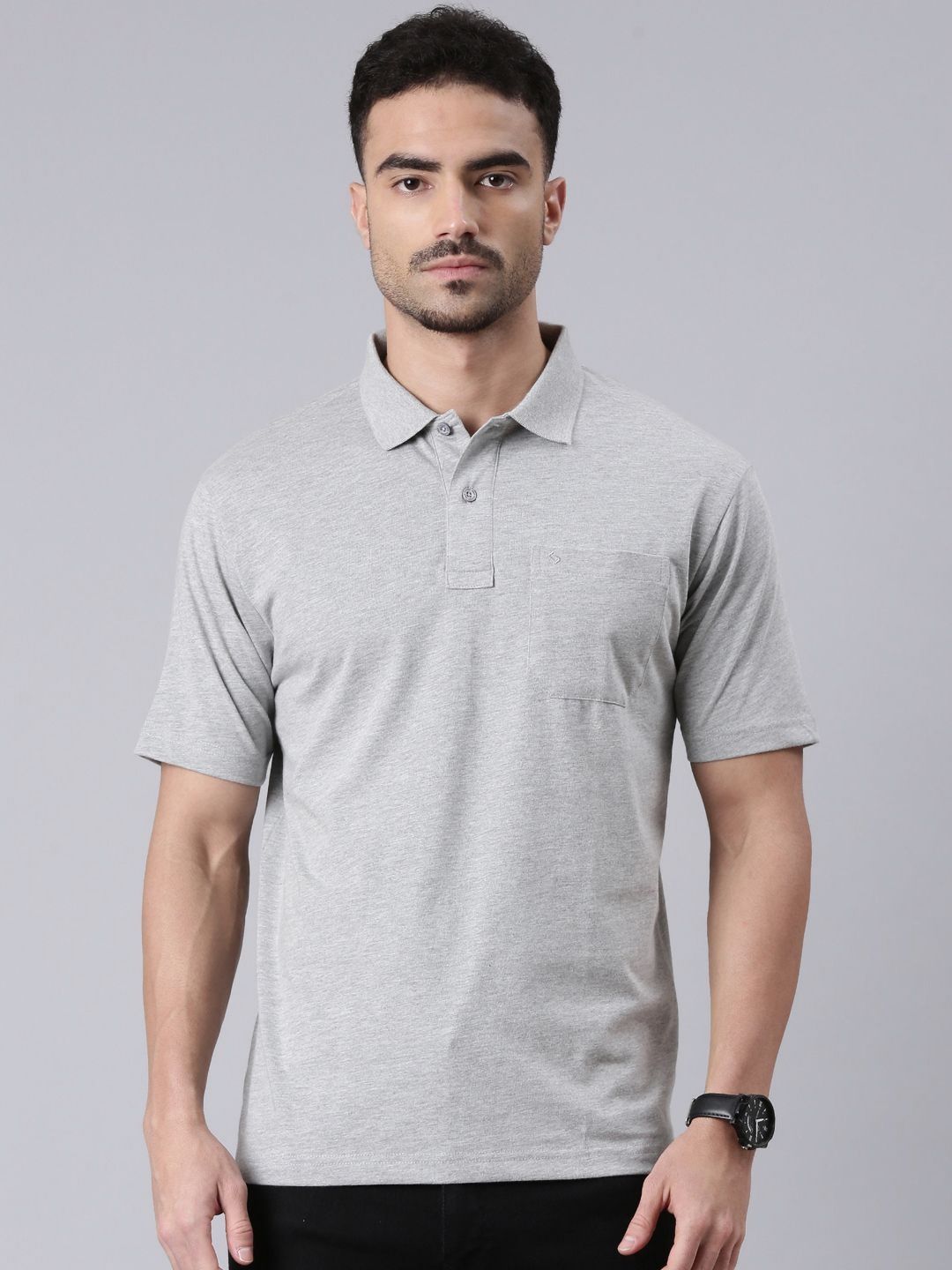 Classic Polo Men Polo Collar Pockets T-shirt