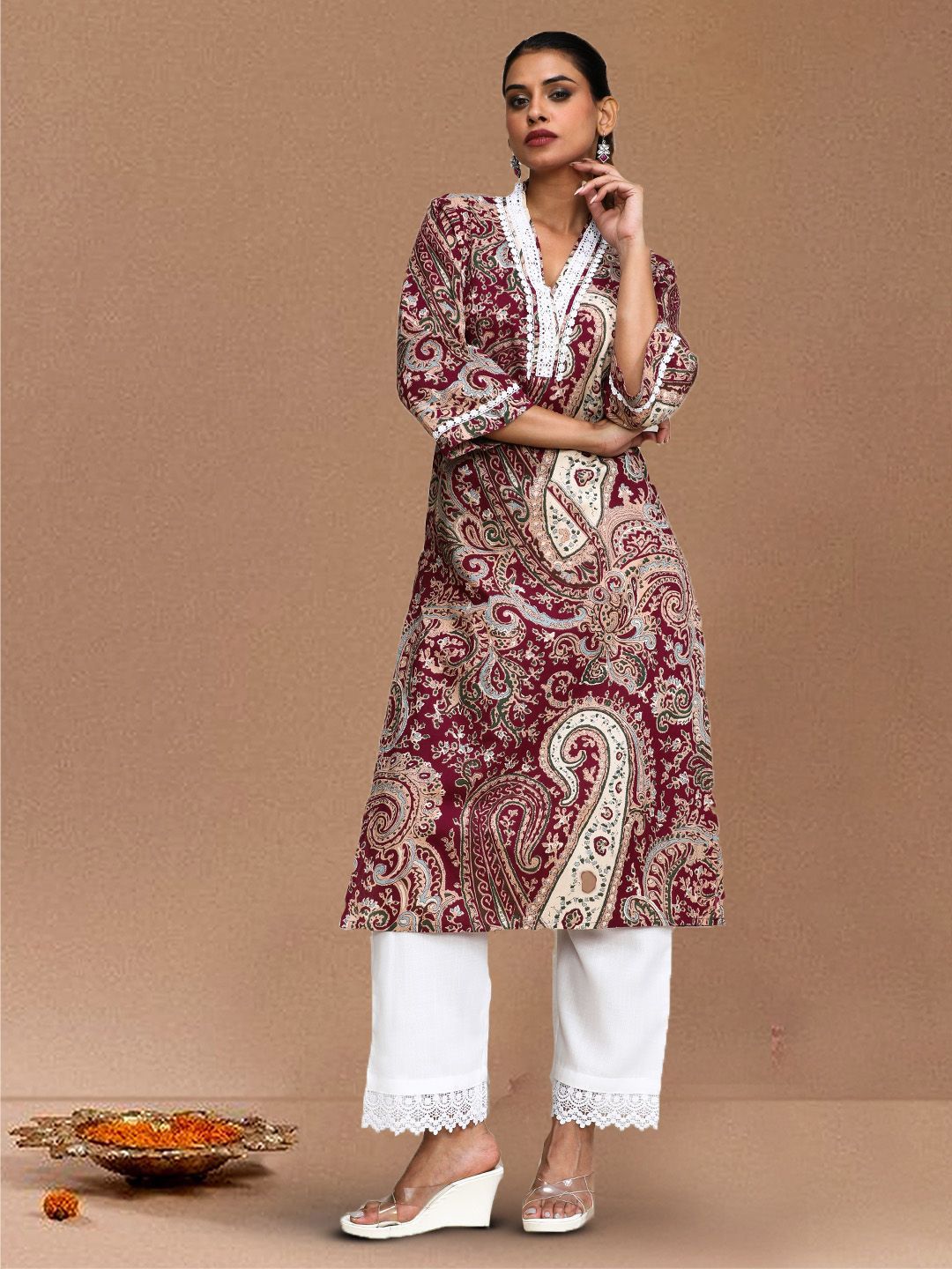 all about you Women Paisley Printed Screen Print Daily  A-Line Kurta